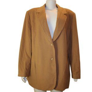 Beige Tan Plus Size Wool Winter Peacoat